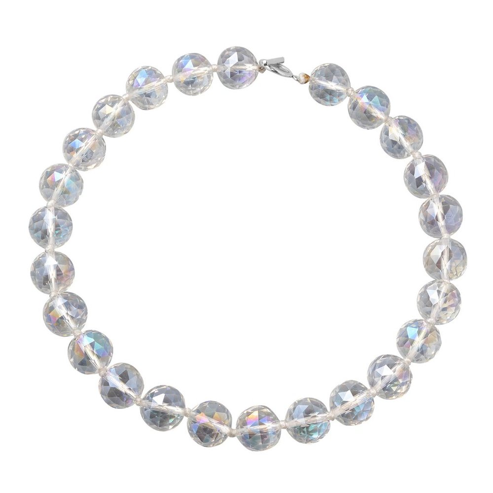 Very Beautiful Large Aurora Borealis Beaded Necklace 20"  E518